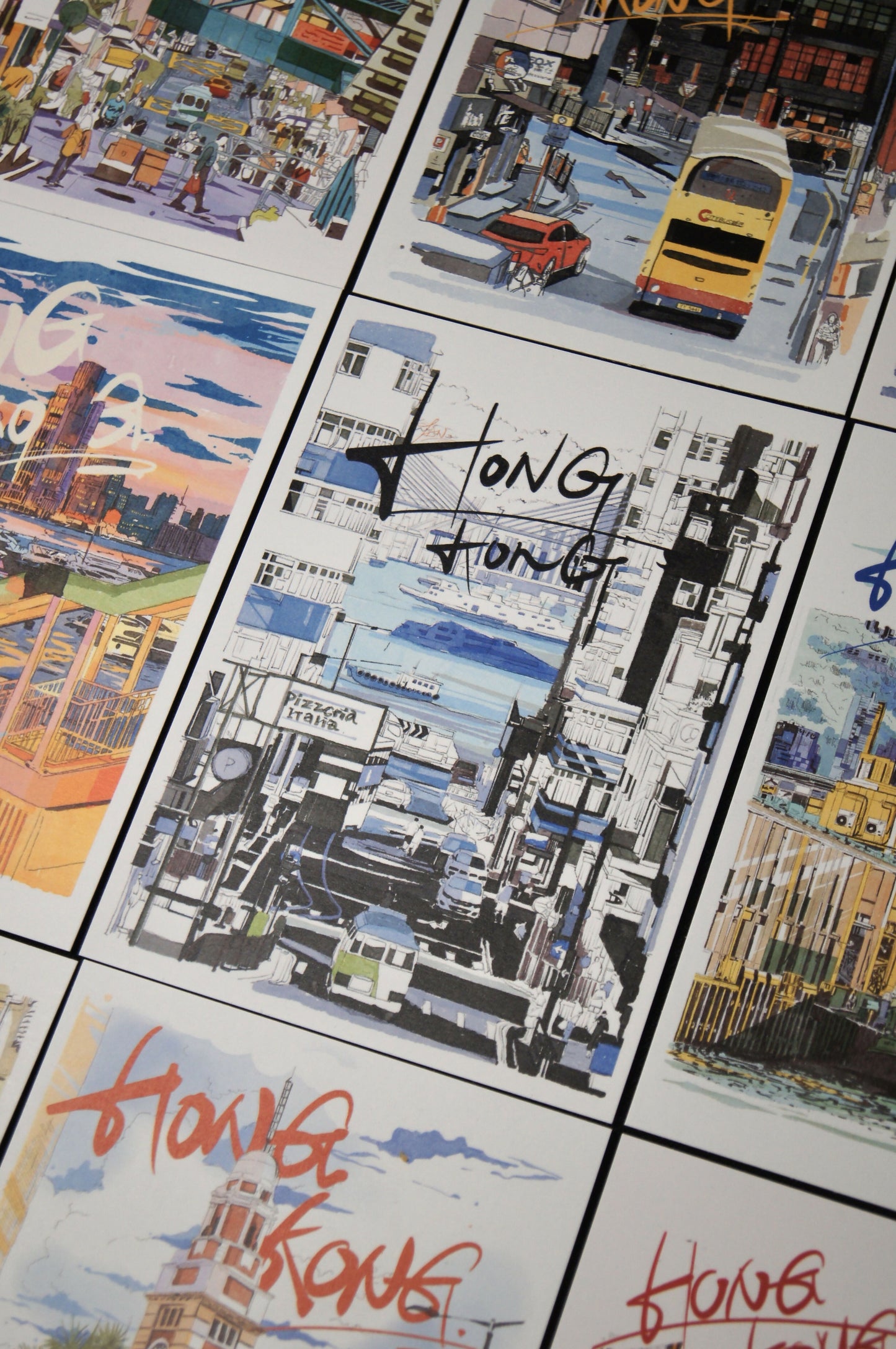Blue Kenndy Town Postcard(藍堅尼地城)