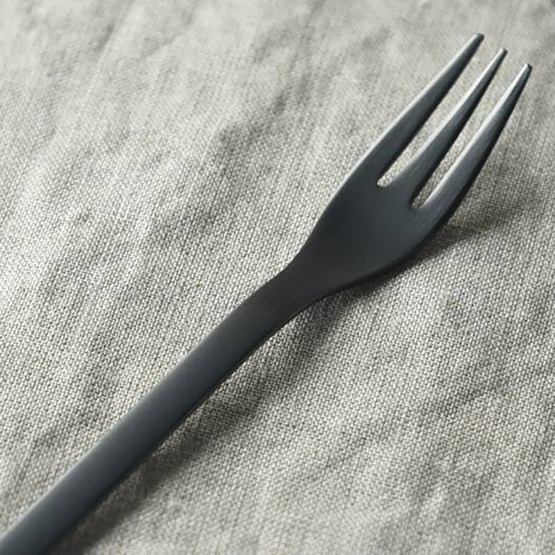 燕三条 不銹鋼機內用啞黑甜點叉