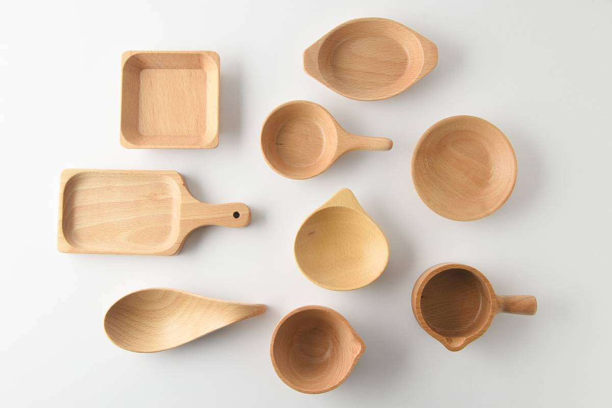 wooden square dish