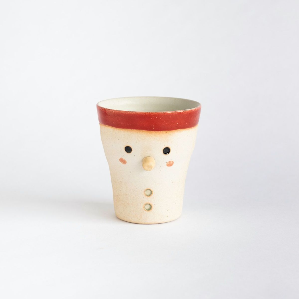Mingshan Kiln Shinraku ware snowman small cup
