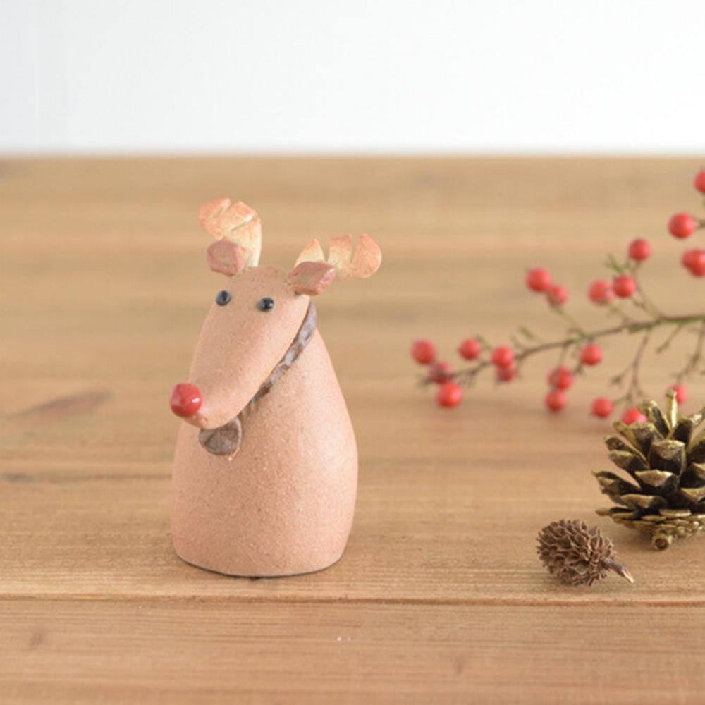 Mingshan Kiln Shigaraki ware palm reindeer