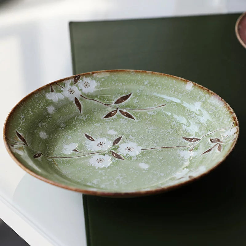 Minoyaki Sakura Series 19.6cm round plate 