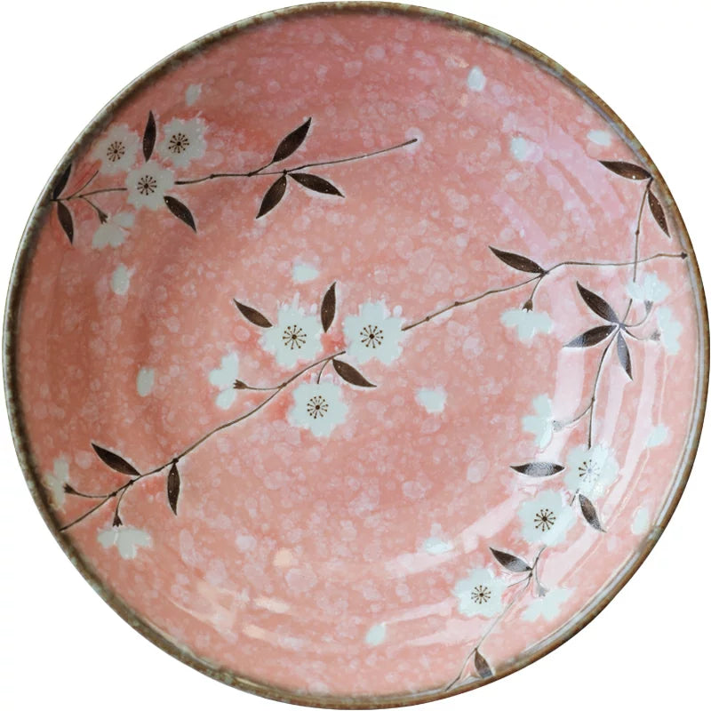 Minoyaki Sakura Series 19.6cm round plate 