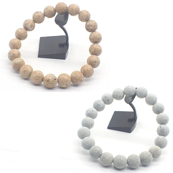 Japanese stone Hyogo Prefecture Ryuyama stone bead necklace-10mm
