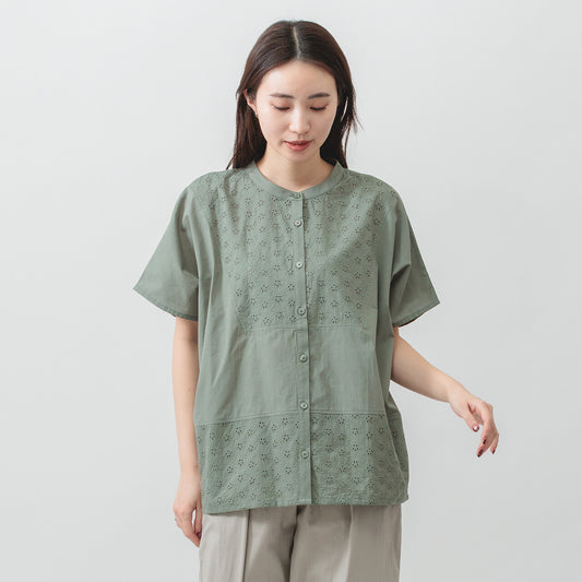 刺繡小花開襟襯衫