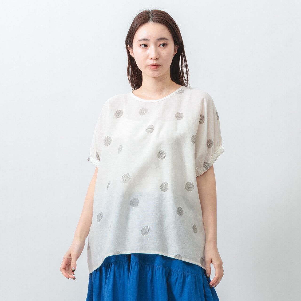 夏季輕薄圓點泡泡袖T-shirt