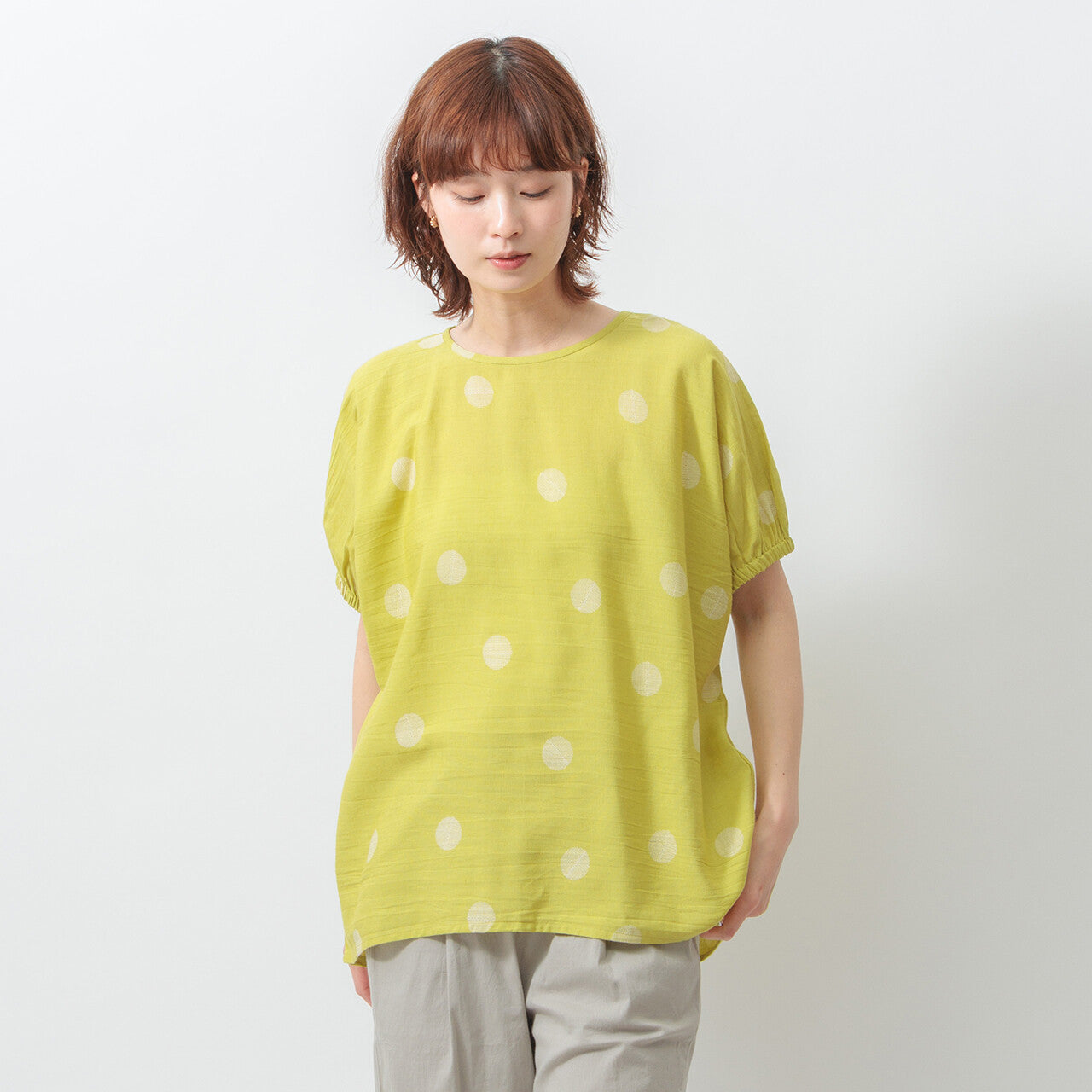夏季輕薄圓點泡泡袖T-shirt