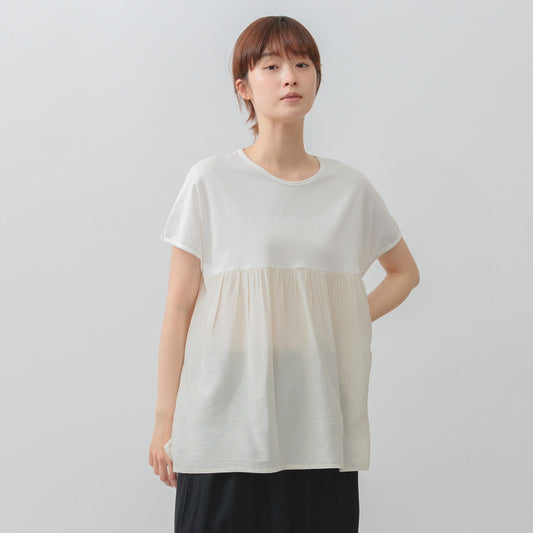夏日輕盈拼接寛身上衣