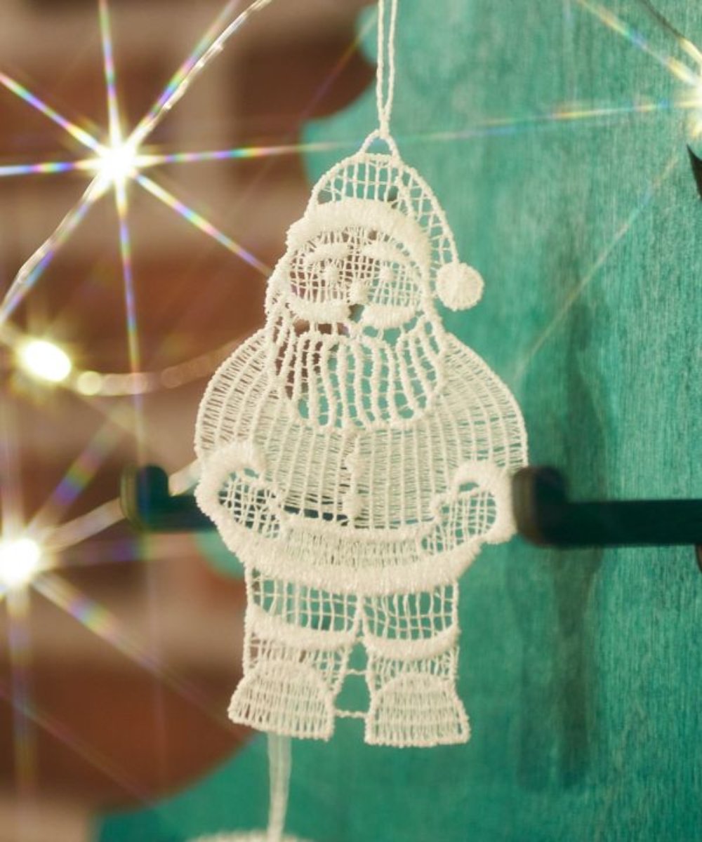 German hand-woven lace Christmas decoration