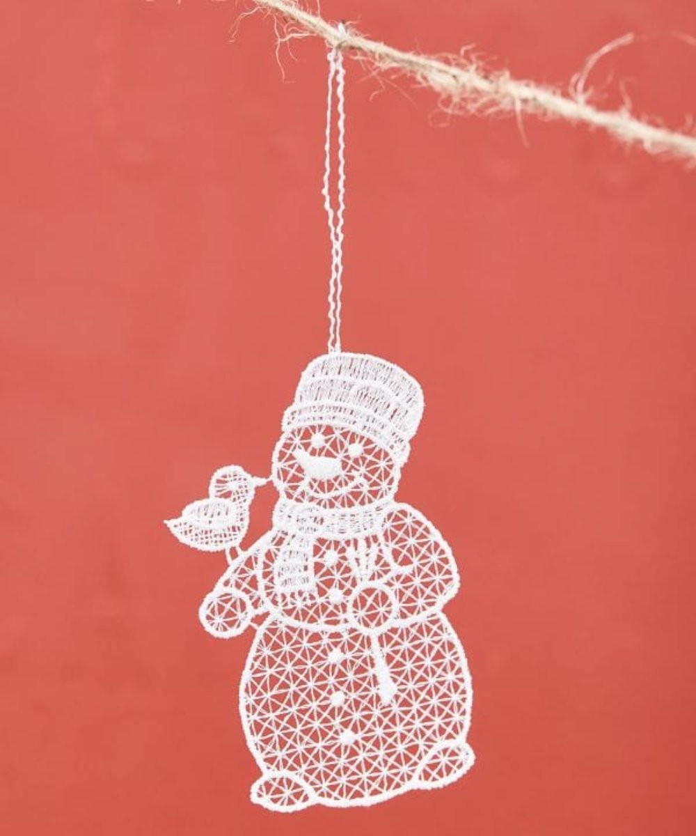 German hand-woven lace Christmas decoration