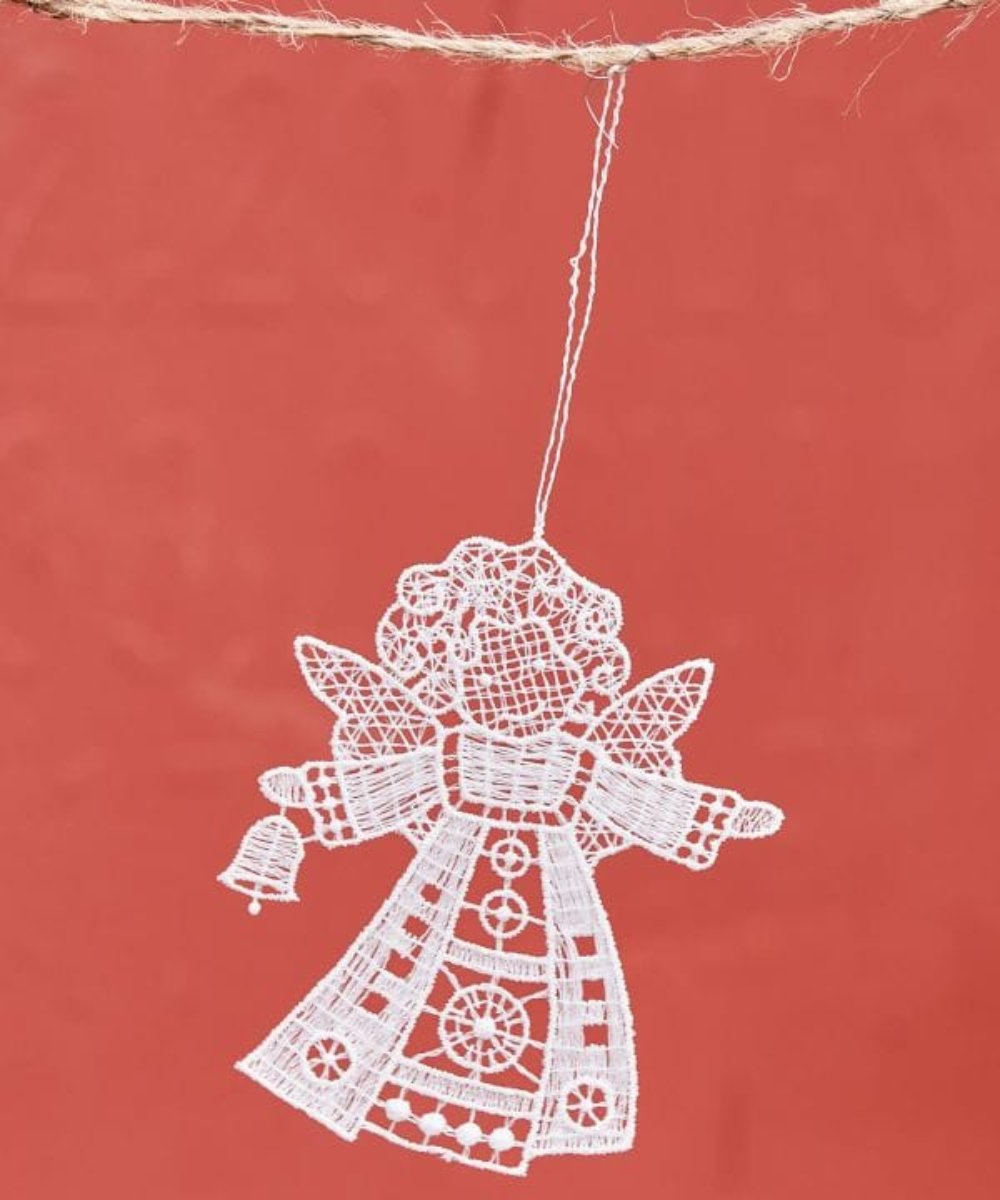 German hand-woven lace Christmas decoration