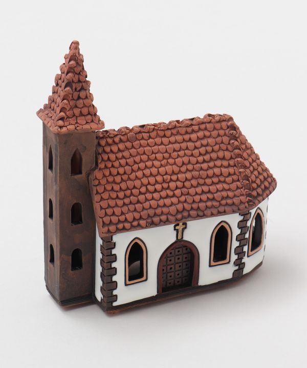 Long Cottage-European Cottage Ceramic Christmas Candle Holder (Made in Lithuania)