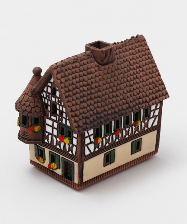 Long Cottage-European Cottage Ceramic Christmas Candle Holder (Made in Lithuania)