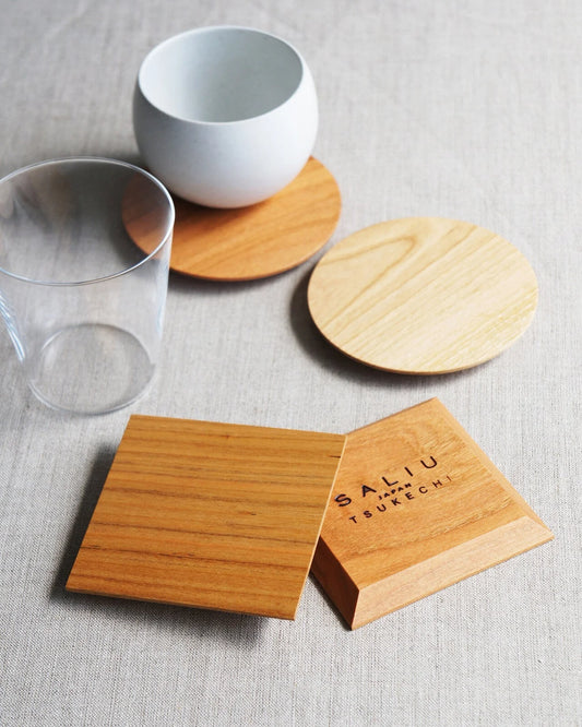 Mountain cherry wood coaster