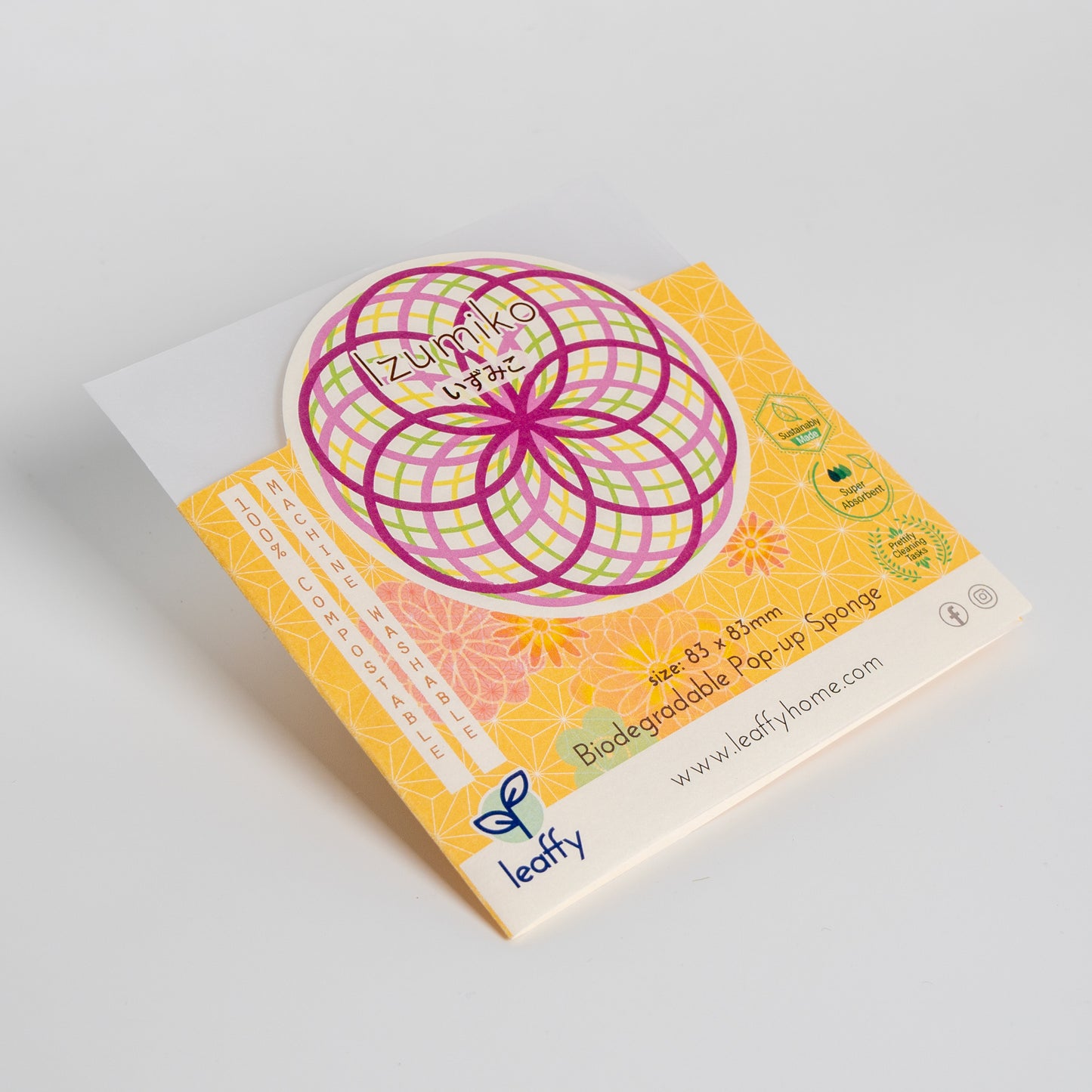 Leaffy Plant Fiber Sponge Izumiko Hydrangea (Purple)