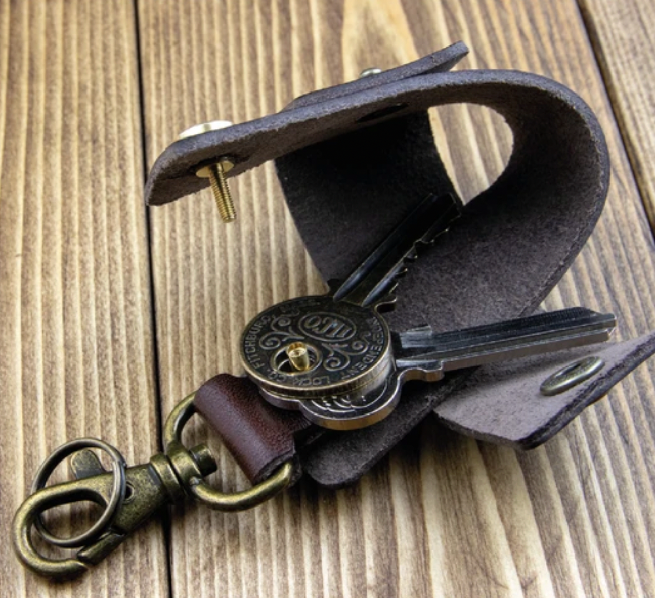 栃木Leather 天然皮革車匙短夾