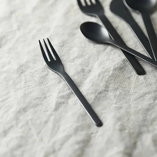燕三条 不銹鋼機內用啞黑甜點叉