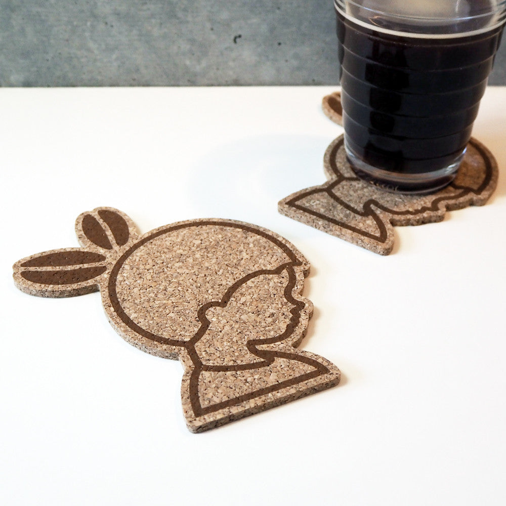 INIC coaster (brown/white)