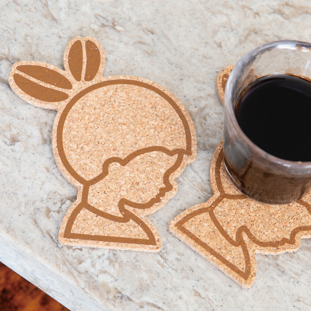 INIC coaster (brown/white)