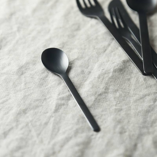 燕三条 不銹鋼機內用啞黑甜點匙