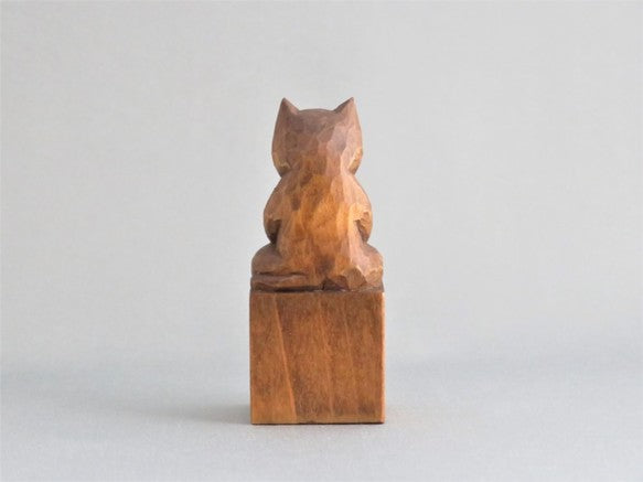 座禅猫　蜜蝋仕上げ　猫仏